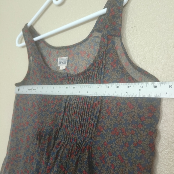 CONVERSE ONE STAR floral sleeveless shirt blouse size L light pullover tunic - Picture 3 of 8